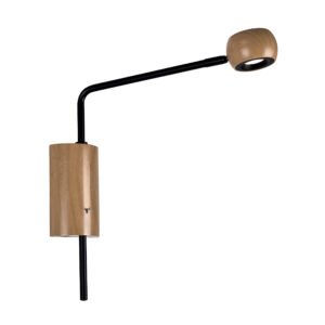 ARANDELA NOZ 4,5W 450LM 2700K 9X38,5X7,5~35,5X34,5CM PRETO E AMADEIRADO